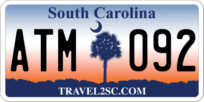 SC license plate ATM092