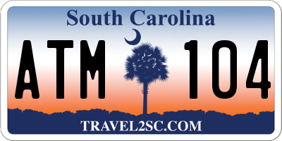 SC license plate ATM104
