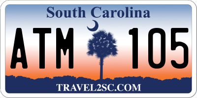 SC license plate ATM105