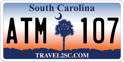 SC license plate ATM107