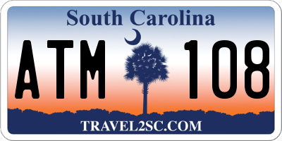 SC license plate ATM108