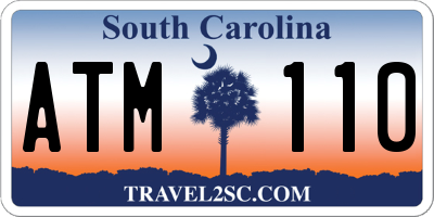 SC license plate ATM110