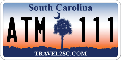 SC license plate ATM111