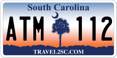 SC license plate ATM112