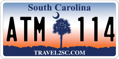 SC license plate ATM114