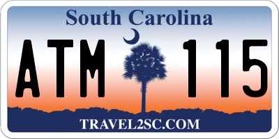 SC license plate ATM115