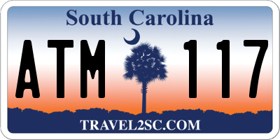 SC license plate ATM117