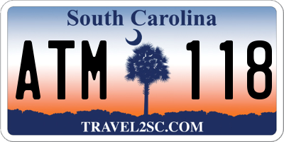 SC license plate ATM118