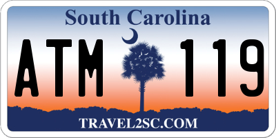SC license plate ATM119