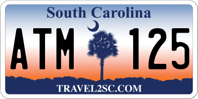 SC license plate ATM125