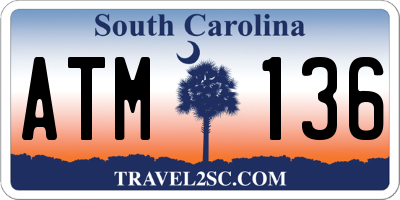 SC license plate ATM136