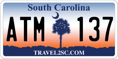 SC license plate ATM137