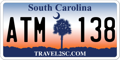SC license plate ATM138