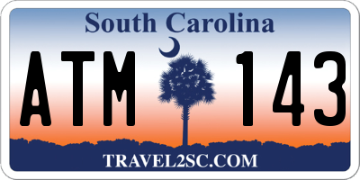 SC license plate ATM143