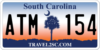 SC license plate ATM154