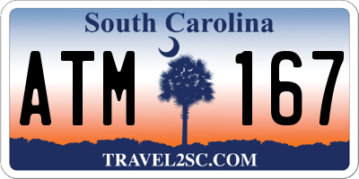 SC license plate ATM167