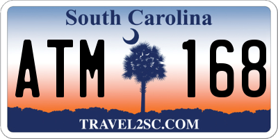 SC license plate ATM168