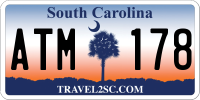 SC license plate ATM178