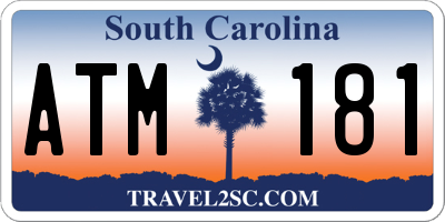 SC license plate ATM181