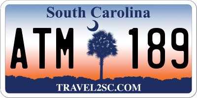 SC license plate ATM189
