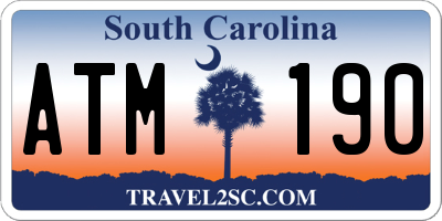 SC license plate ATM190