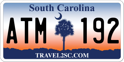 SC license plate ATM192