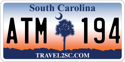 SC license plate ATM194