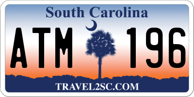 SC license plate ATM196