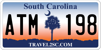 SC license plate ATM198
