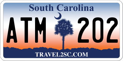 SC license plate ATM202