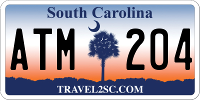 SC license plate ATM204