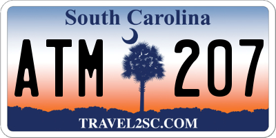 SC license plate ATM207