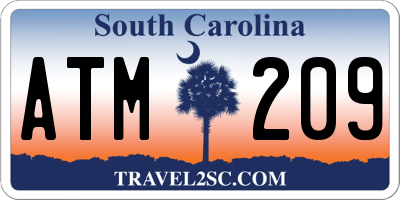 SC license plate ATM209
