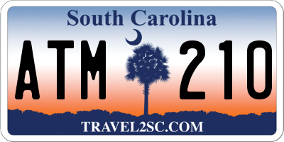 SC license plate ATM210