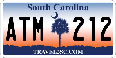SC license plate ATM212