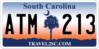 SC license plate ATM213