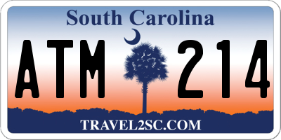 SC license plate ATM214
