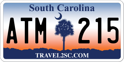 SC license plate ATM215