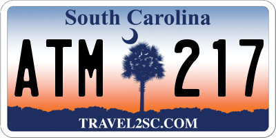 SC license plate ATM217