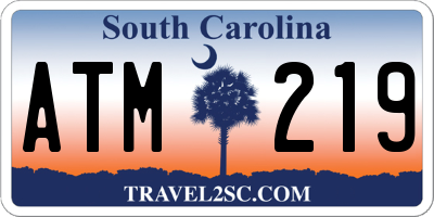 SC license plate ATM219