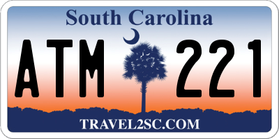 SC license plate ATM221