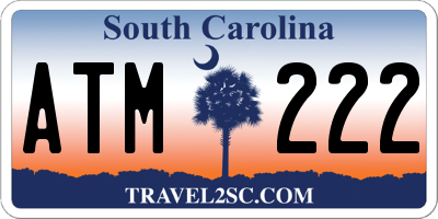 SC license plate ATM222