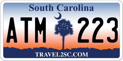 SC license plate ATM223