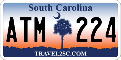 SC license plate ATM224