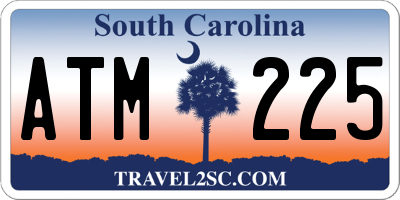 SC license plate ATM225
