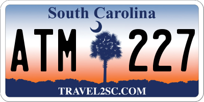 SC license plate ATM227