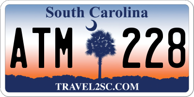 SC license plate ATM228