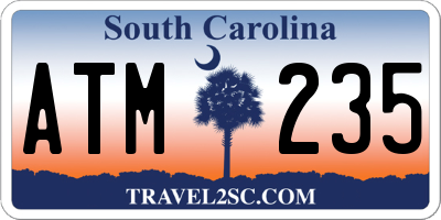 SC license plate ATM235