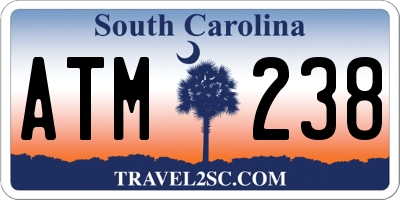 SC license plate ATM238