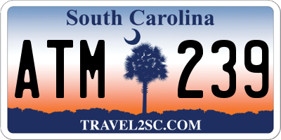 SC license plate ATM239